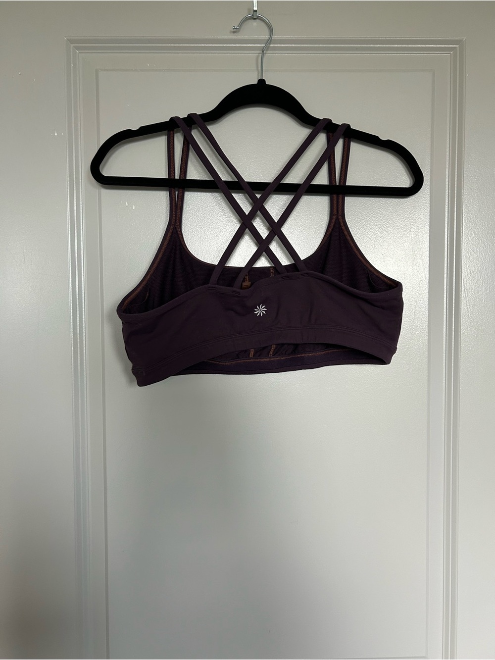 Athleta Deep Plum Crossback Strappy Sports Bra
